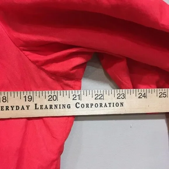 Laura Ashley Womens L Full Zip Lined Jacket Red Zip Pockets Laced Collar Classic - Picture 7 of 10